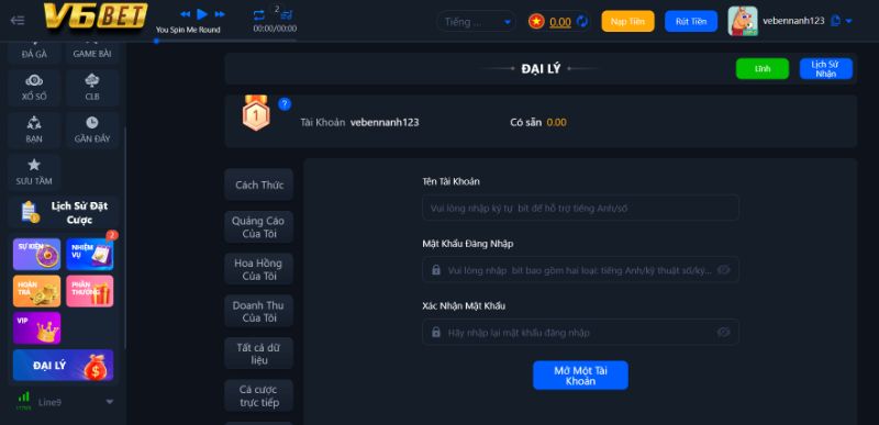 Các Bước Đăng Ký Đại Lý V6Bet