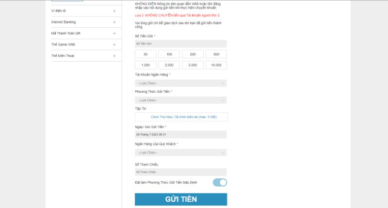 Các Bước Nạp Tiền W88 Cho Thành Viên Mới Tại Nhà Cái
