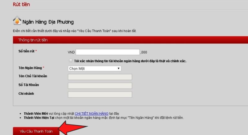 Hướng dẫn nạp tiền 12BET và rút tiền chi tiết cho tân thủ 3 Các Bước Rút Tiền 12Bet Cho Newbie