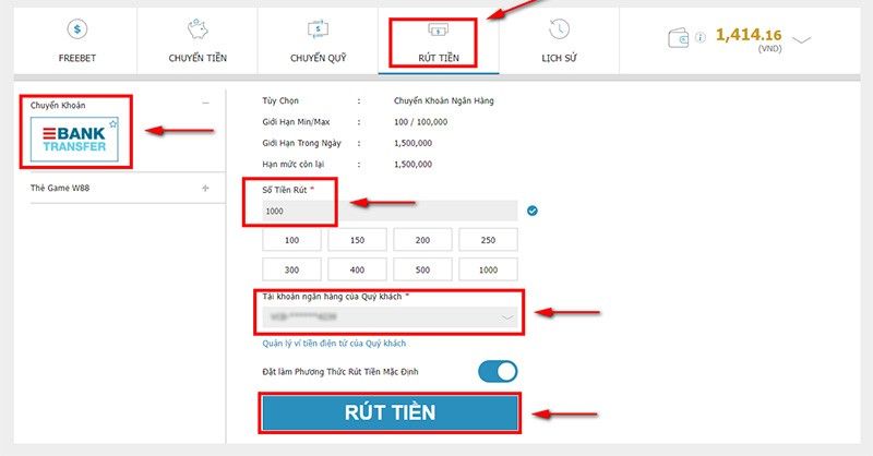 Các Bước Rút Tiền W88 Giúp Người Chơi Thực Hiện Giao Dịch Nhanh Chóng