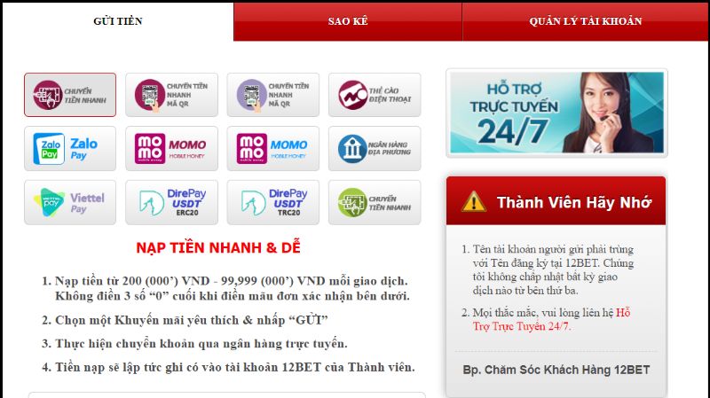 Các Hình Thức Giao Dịch Phổ Biến Tại Nhà Cái 12Bet