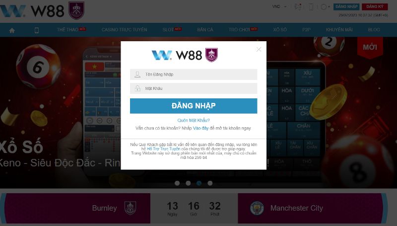 Cách Đăng Nhập Tài Khoản Sau Khi Hoàn Thành Đăng Ký W88