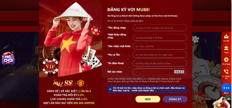 Cung Cấp Chính Xác Đầy Đủ Thông Tin Vào Form Đăng Ký Mu8