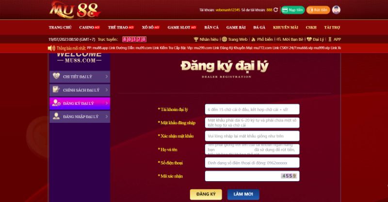 Đăng Ký Đại Lý Mu88 Đơn Giản