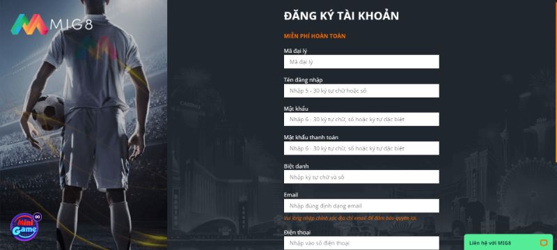 Đăng Ký Tài Khoản Mig8 Nhanh Chóng