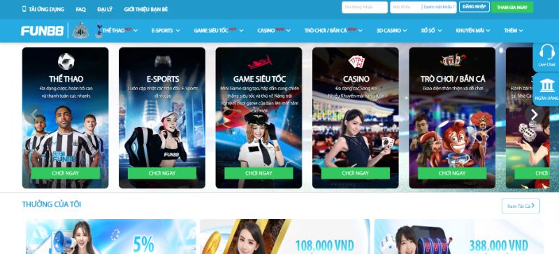 Fun88 Nhà Cái Uy Tín Nhiều Điểm Nổi Bật Trên Thị Trường