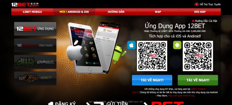 Hướng Dẫn Tải App 12Bet Cho Thiết Bị Điện Thoại