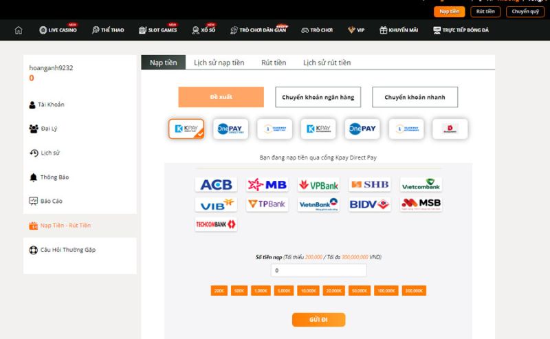Nạp Tiền Và Rút Thưởng Tại Mig8