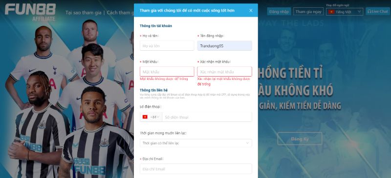 Quy Trình Đăng Ký Đại Lý Nhà Cái Uy Tín Fun88