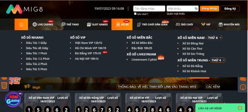 Sảnh Chơi Xổ Số Mig8 Đa Dạng