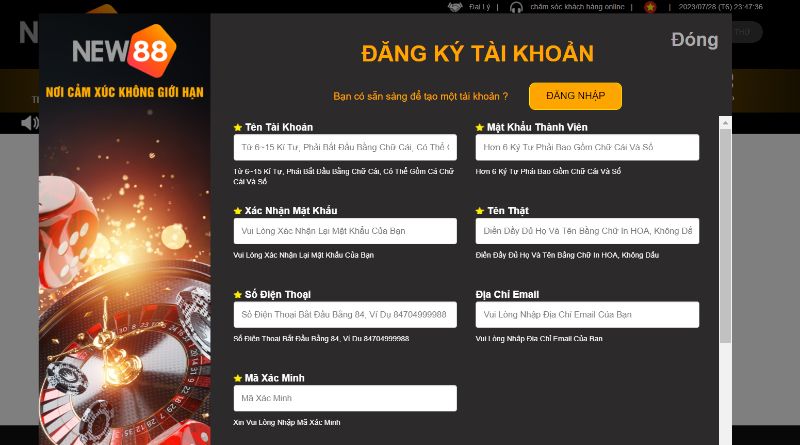 Các Bước Đăng Ký Tài Khoản Tại New88 Cho Tân Thủ