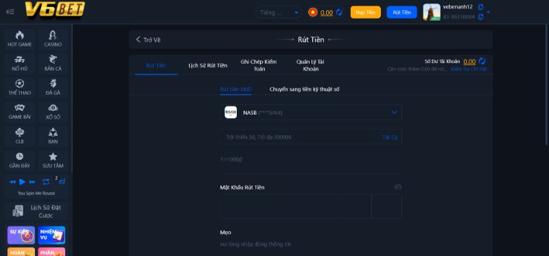 Các Bước Để Rút Tiền V6Bet