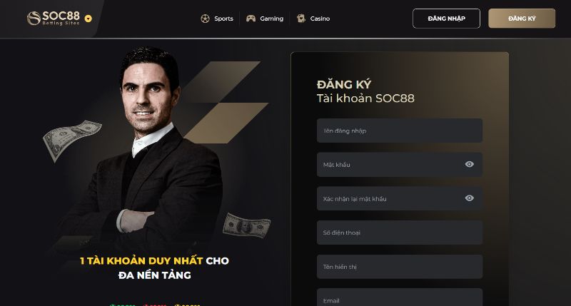 Các Bước Tạo Tài Khoản Tại Nhà Cái Soc88