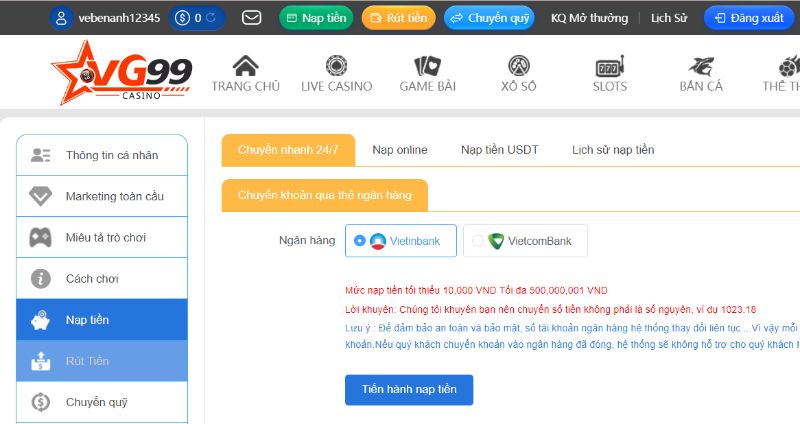 Các Hình Thức Giao Dịch Tại Nhà Cái Uy Tín Vg99