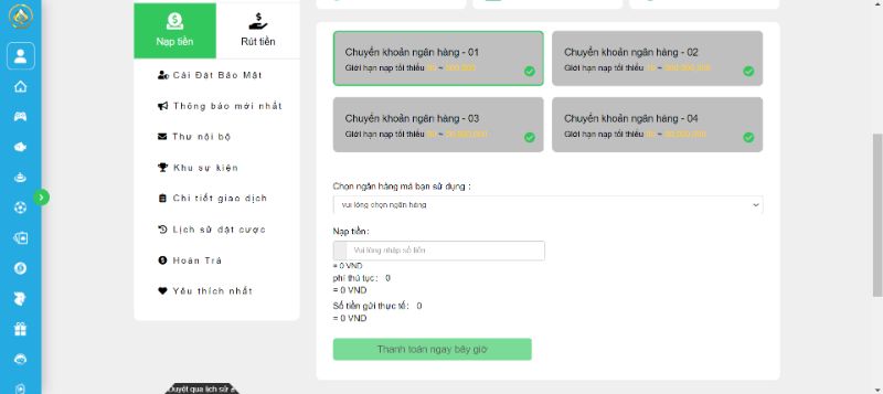Cách Thức Nạp Tiền 123Win