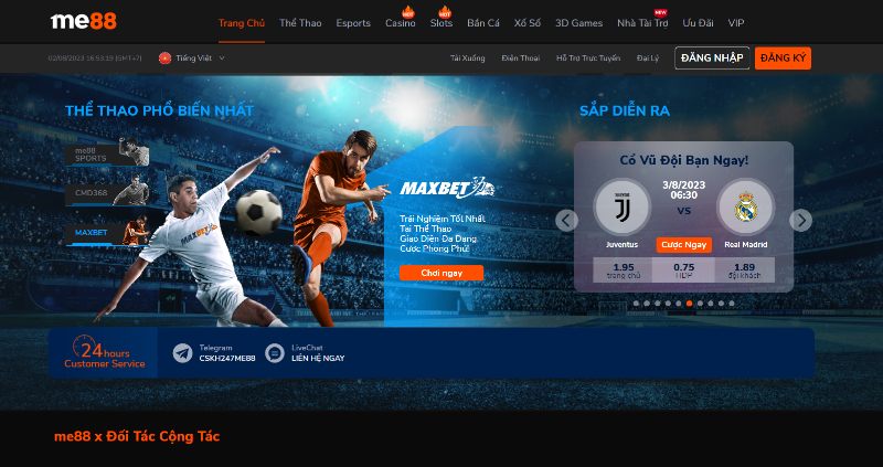 Giao Diện Me88 Thiết Kế Hiện Đại Và Thân Thiện Với Người Chơi