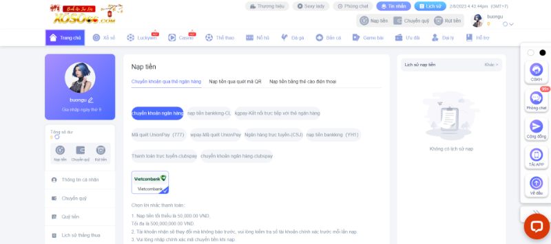 Hướng Dẫn Nạp Tiền Xoso66 Siêu Nhanh Gọn