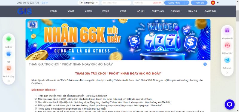 Khuyến mãi Gi8 - Bật mí các chương trình ưu đãi hấp dẫn 1 Khuyến Mãi Gi8 Chơi “Phỏm” Nhận Ngay 66K