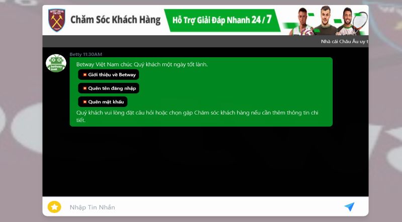 Liên Hệ Betway Qua Live Chat Hoạt Động 24/7 