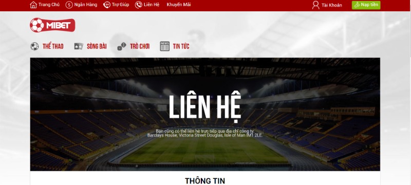 Thông Tin Liên Hệ Với Bên Chăm Sóc Trang Mibet