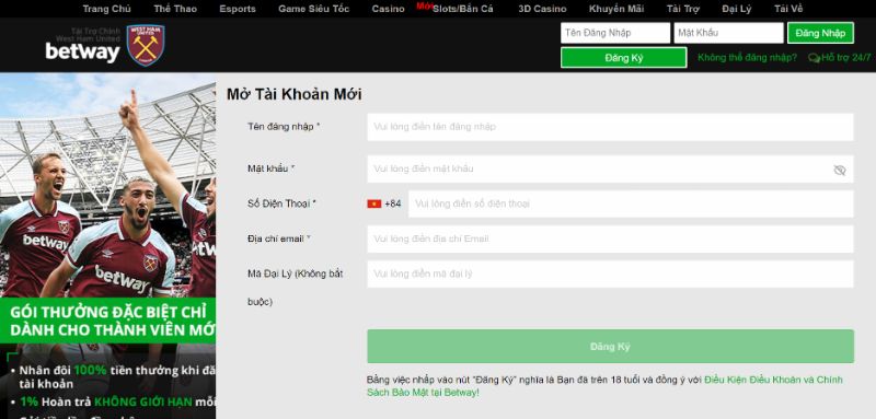 Quy Trình Đăng Ký Tài Khoản Tại Betway Cho Newbie