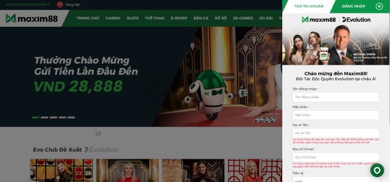 Quy Trình Đăng Ký Tài Khoản Tại Maxim88