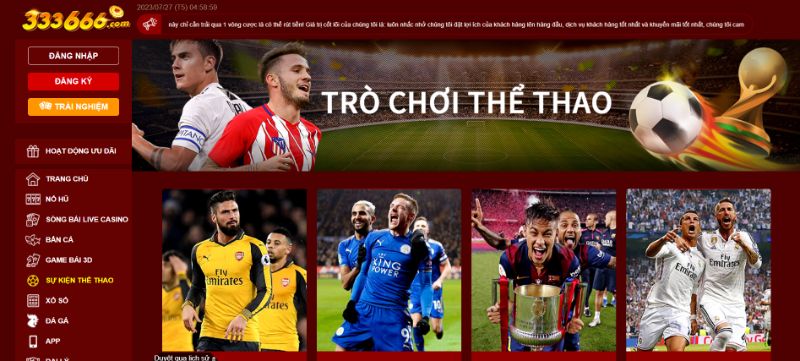 Sảnh Chơi Thể Thao Tại 333666 Vô Cùng Hấp Dẫn