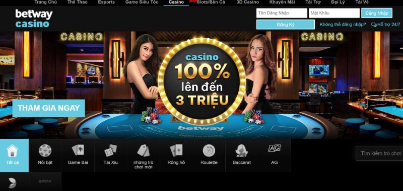 Sảnh Cược Casino Trực Tuyến Của Betway
