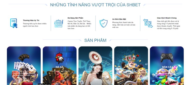 Shbet Cung Cấp Đầy Đủ Tiện Ích Cho Cược Thủ