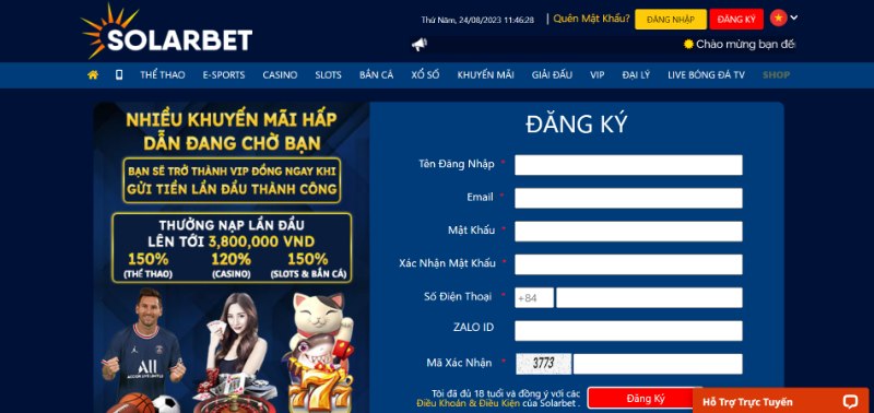 Đăng Ký Thành Viên Tham Gia Giải Trí Tại Solarbet