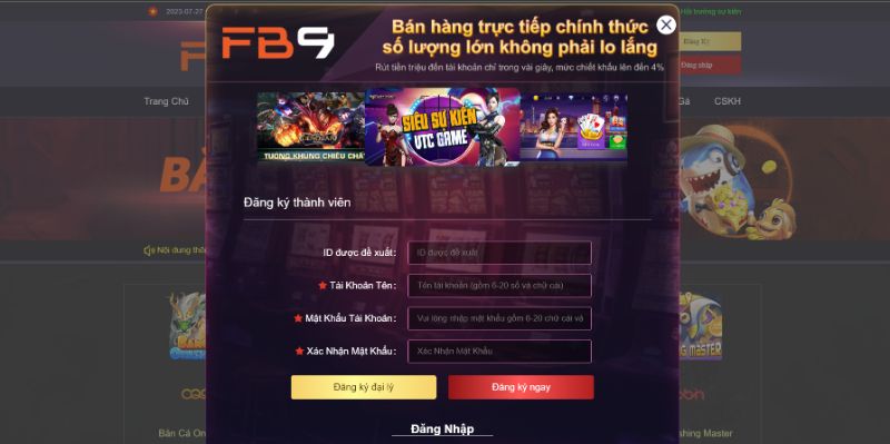Thao Tác Tạo Tài Khoản Tại Fb9 Cho Newbie
