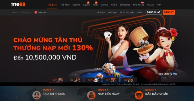 Trang Web Me88 Nơi Giải Trí Đổi Thưởng Lý Tưởng Dành Hoi Cược Thủ