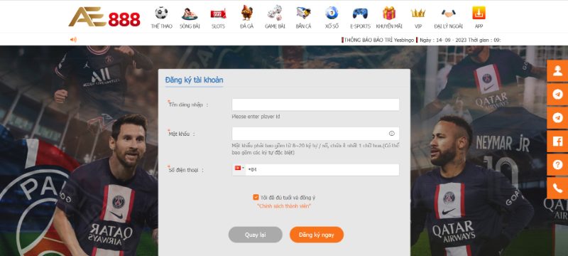 Hướng Dẫn Các Bước Tạo Tài Khoản Tại Nhà Cái Ae888