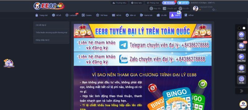 Điều Kiện Tiếp Thị Đại Lý Ee88