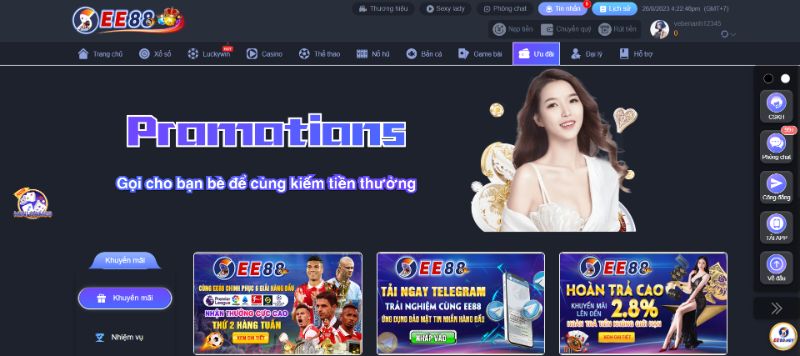 Các Gói Ưu Đãi Độc Quyền Mới Nhất Tại Hệ Thống Ee88