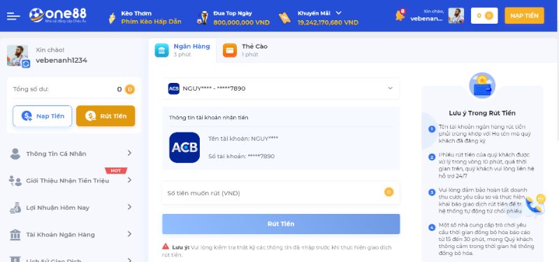 Hướng Dẫn Rút Tiền Về Tài Khoản Cá Nhân