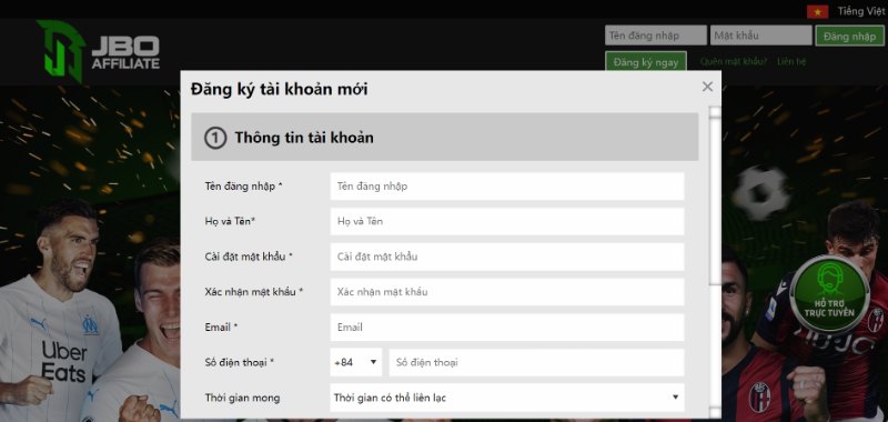 Hướng Dẫn Đăng Ký Đại Lý Jbo Việt Nam Nhanh Gọn