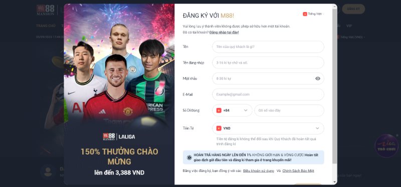Hướng Dẫn Đăng Ký Tài Khoản M88 Đơn Giản