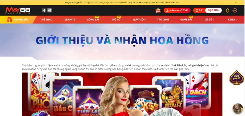 Chương Trình Đại Lý Chính Thức May88