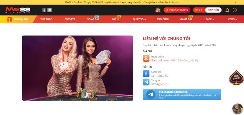 Thông Tin Liên Hệ May88 Hoạt Động 24/7