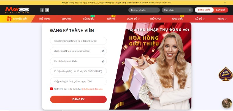 Hướng Dẫn Người Mới Đăng Ký Tài Khoản May88 Đơn Giản