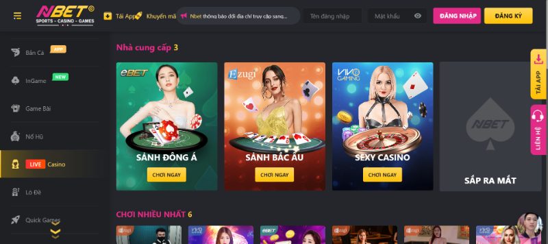 Sảnh Live Casino