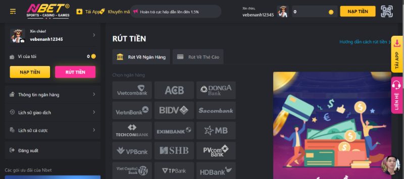 Hướng Dẫn Rút Tiền Nbet