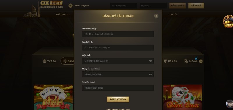 Hướng Dẫn Cách Đăng Tài Khoản Tại Oxbet Cho Tân Thủ