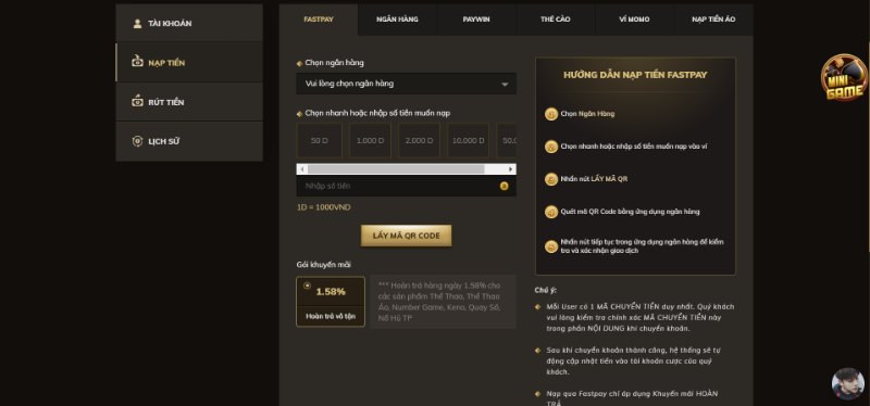 Hướng Dẫn Nạp Tiền Oxbet