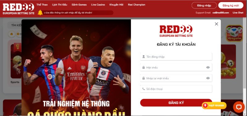 Hướng Dẫn Cách Đăng Ký Tài Khoản Red88 