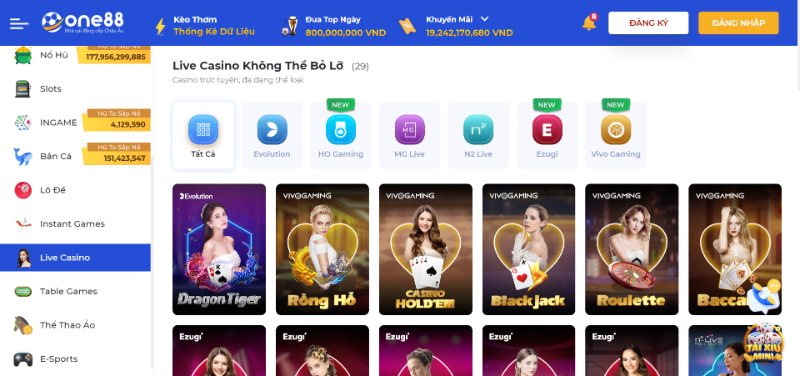 Sảnh Chơi Live Casino