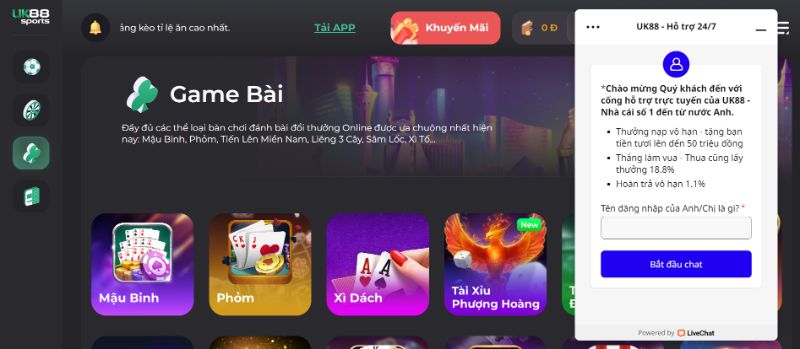 Thông Tin Liên Hệ Uk88 Qua Livechat