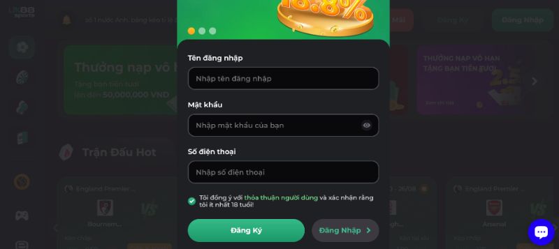 Đăng Ký Thành Viên Thành Công Tại Uk88