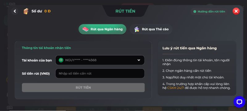 Hướng Dẫn Rút Tiền Uk88